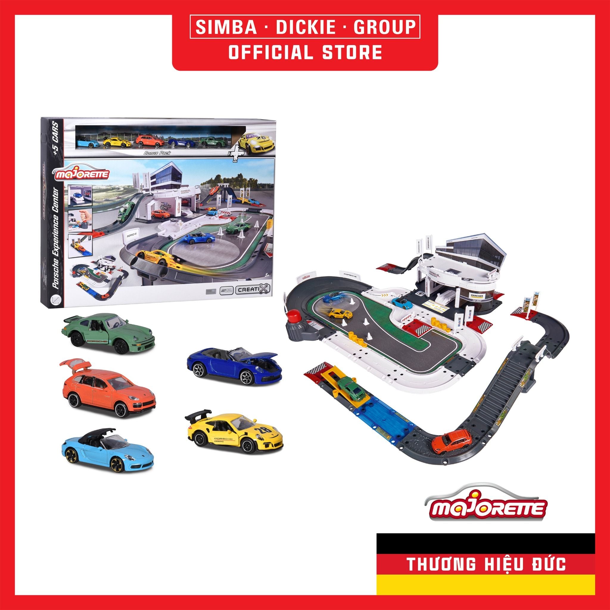  212050029 Bộ Đồ Chơi Mô Hình Trạm Xe MAJORETTE Porsche Experience Center + 5 Cars 