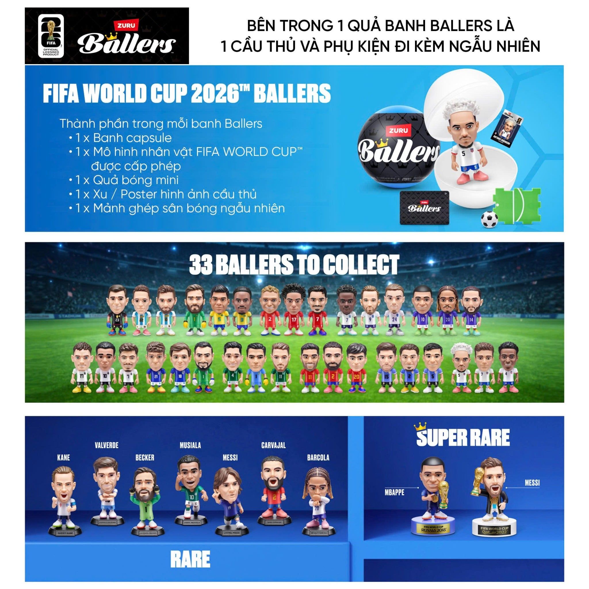  Đồ Chơi Sưu Tầm ZURU TOYS FIFA Ballers Global 77792 - Simba Toys Vietnam 