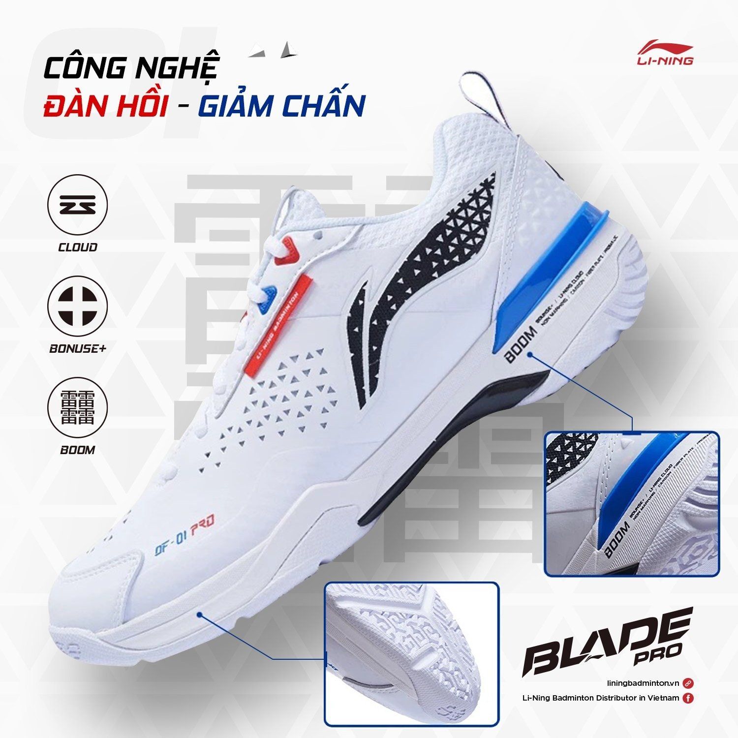 Giày thi đấu chuyên nghiệp cầu lông Li-Ning Blade PRO Nam P-AYAT005-1