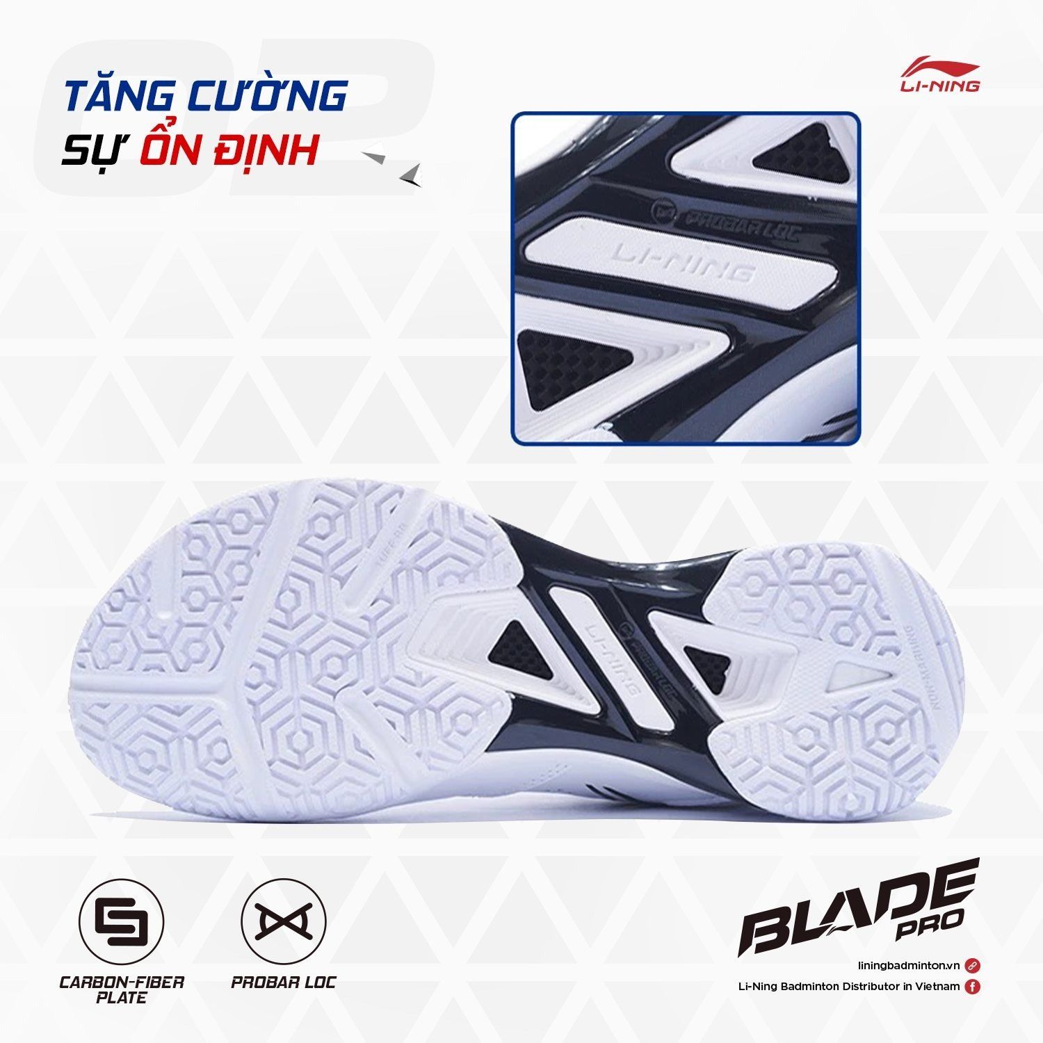 Giày thi đấu chuyên nghiệp cầu lông Li-Ning Blade PRO Nam P-AYAT005-1