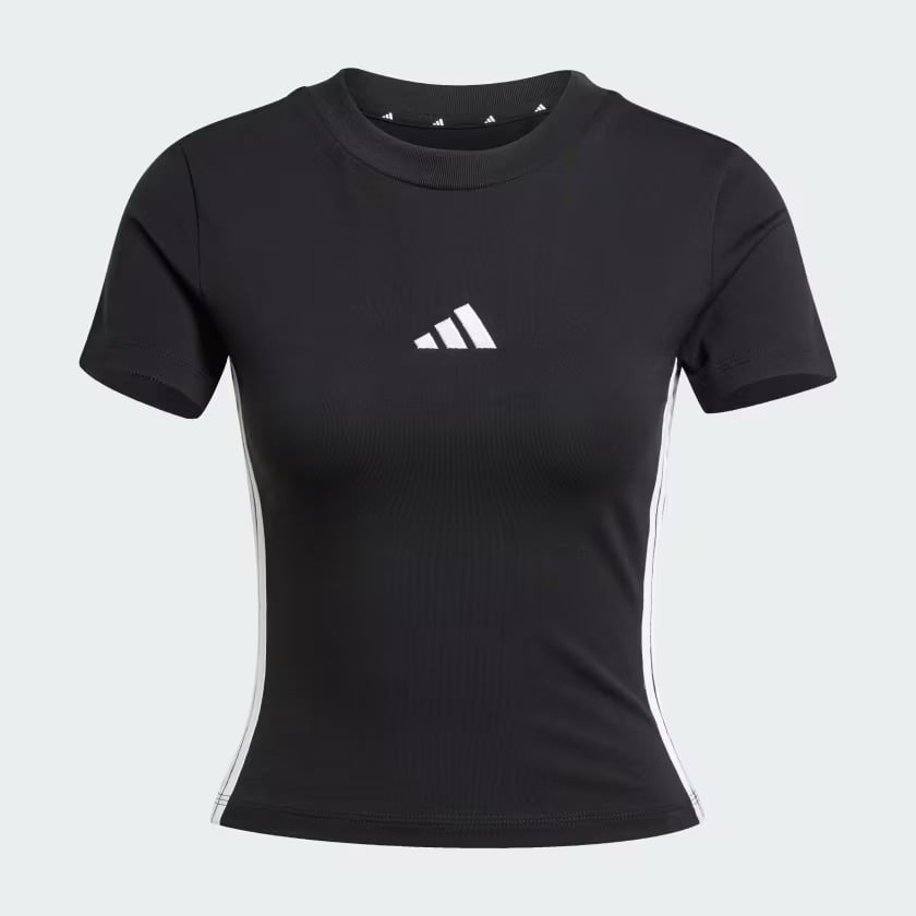  Áo Baby Tee adidas Essentials Slim 3 sọc Nữ - JC8325 