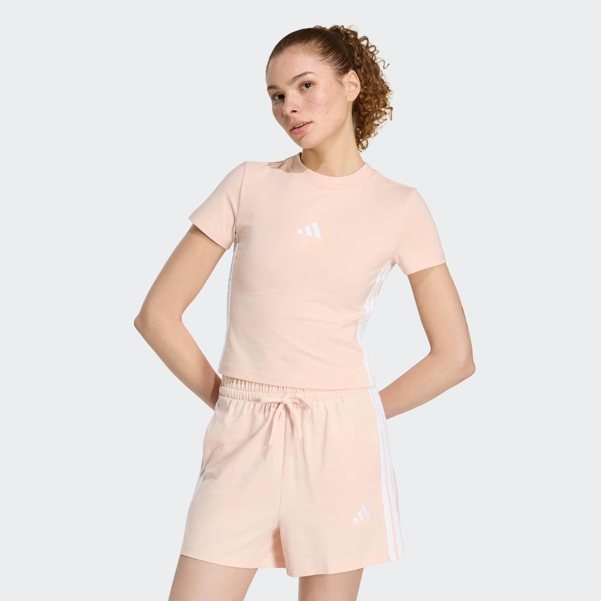  Áo Baby Tee adidas Essentials 3 sọc Nữ - KD2343 