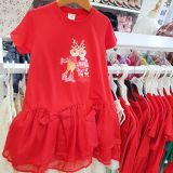  D45 _ Đầm Noel, Váy giáng sinh họa tiết ông già Tuyết và tuần lộc xinh xắn dễ thương _Beekids 