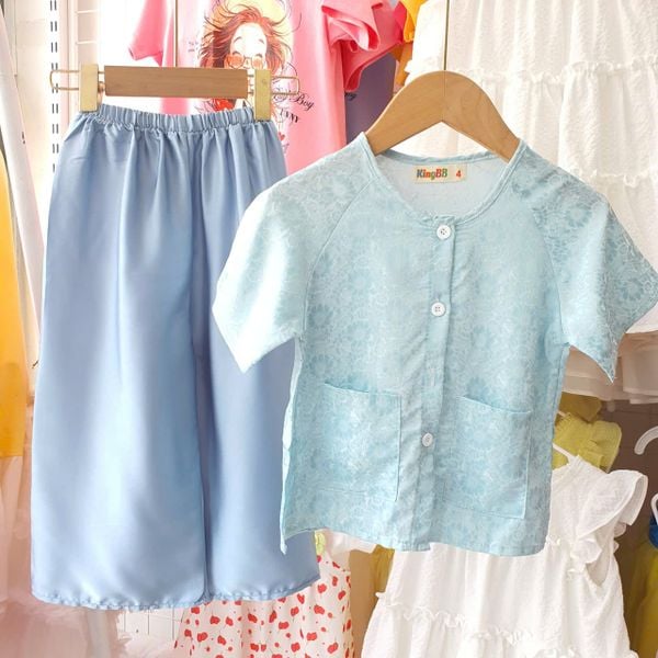  S87 _ Set bà ba cho bé gái chất gấm lụa mềm mại _Beekids 