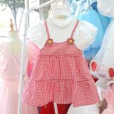  D54 _ Váy bé gái giả yếm chất mềm mịn mát cho bé từ 7-14kg _ Beekids 