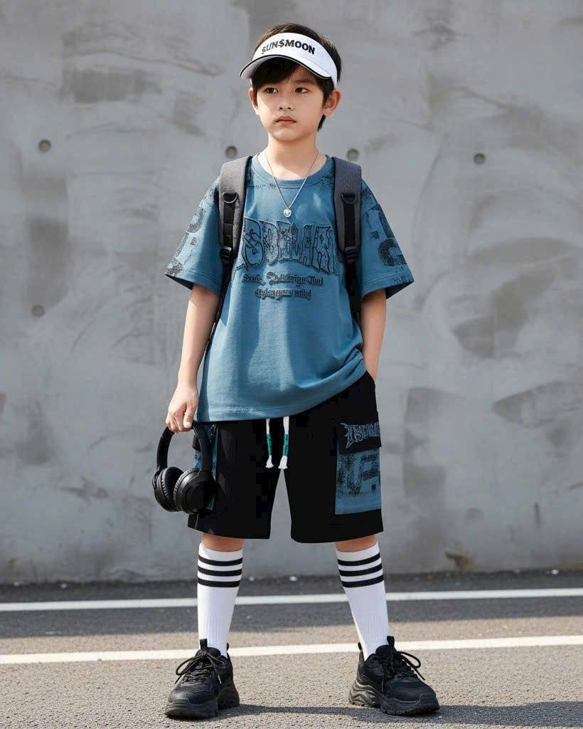  S95 _  Set thun lửng bé trai họa tiết thời trang chất thun cotton 4 chiều mịn mát _ Beekids 