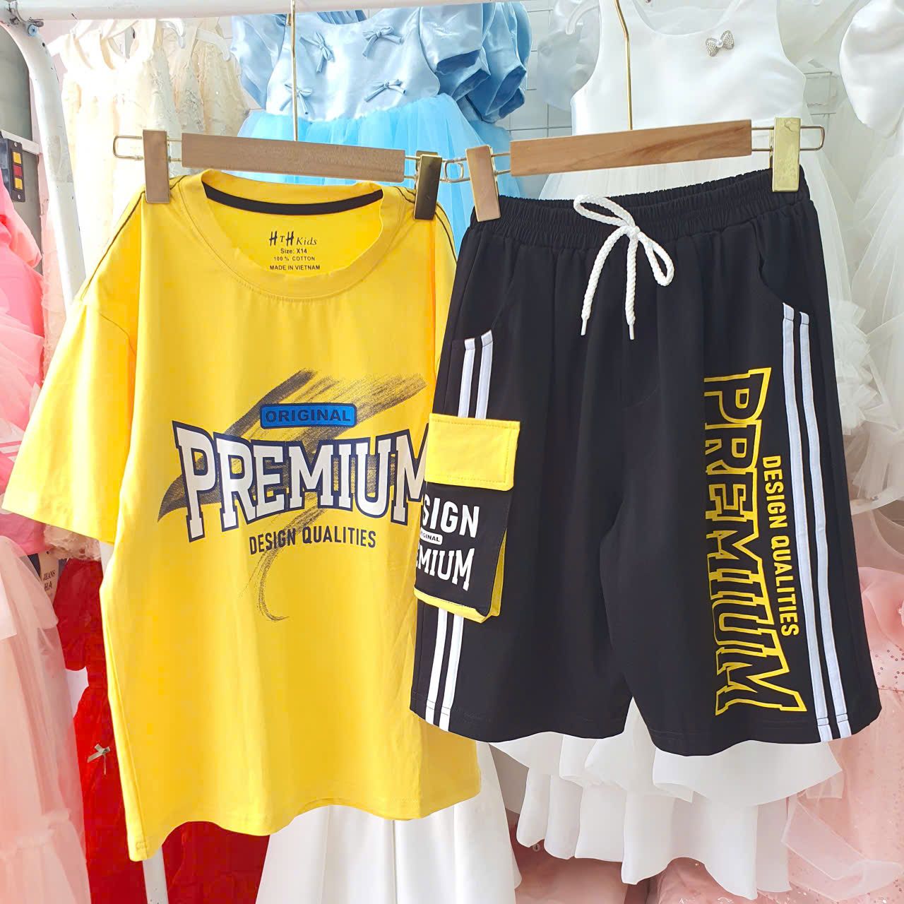  DB56 _ Bộ thun lửng bigsize cho bé trai từ 60kg đến 90kg họa tiết chữ thời trang _ Beekids 