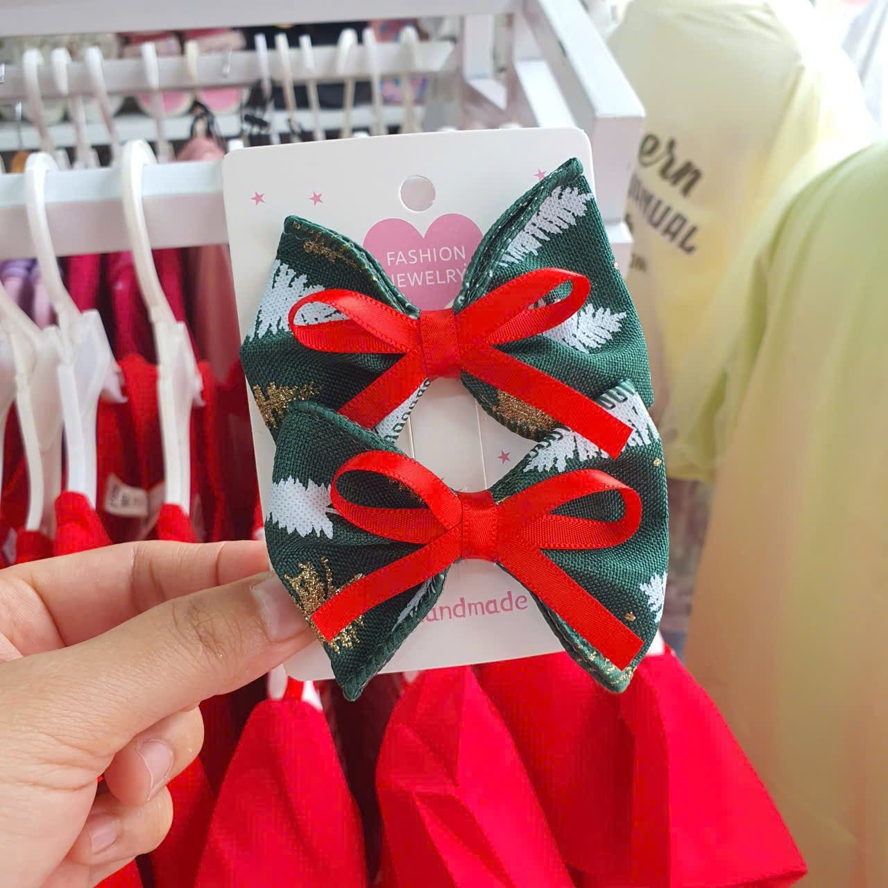  T10 _ Kẹp tóc nơ Noel, giáng sinh, và Tết đến cho bé gái _ Beekids 