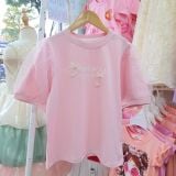  A49 _ Áo thun bé gái tay phồng phối lưới mềm mịn _ Beekids 