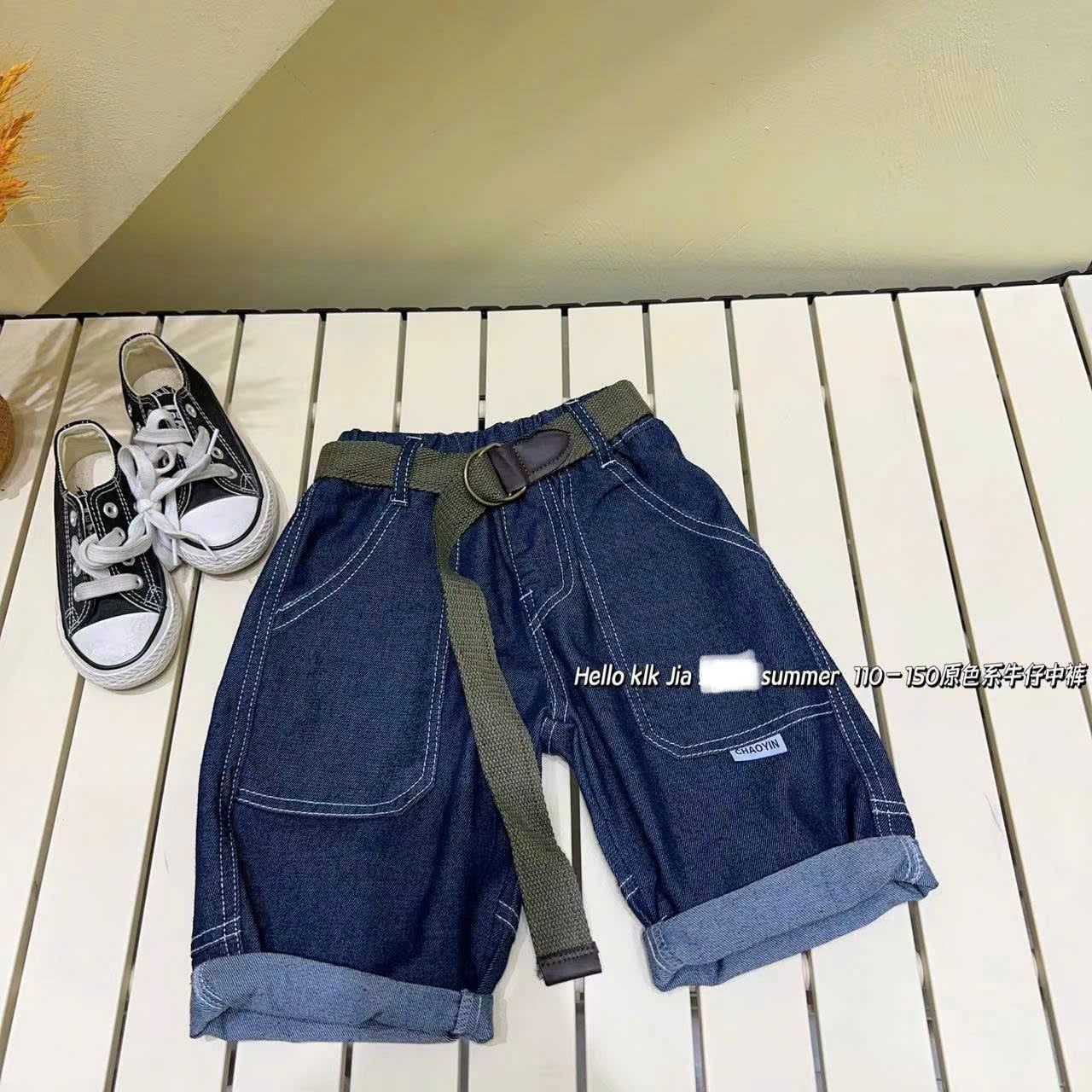  Q48 _ Quần jean lửng 2 túi trước cho bé chất jean mềm mại co giãn _ Beekids 