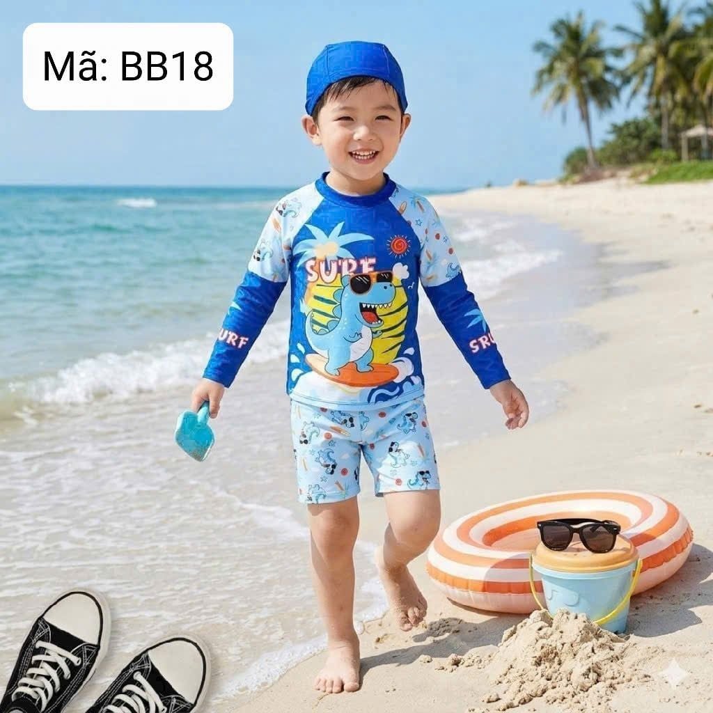  BB18 _ Đồ bơi cho bé trai họa tiết hoạt hình dễ thương _ Beekids 