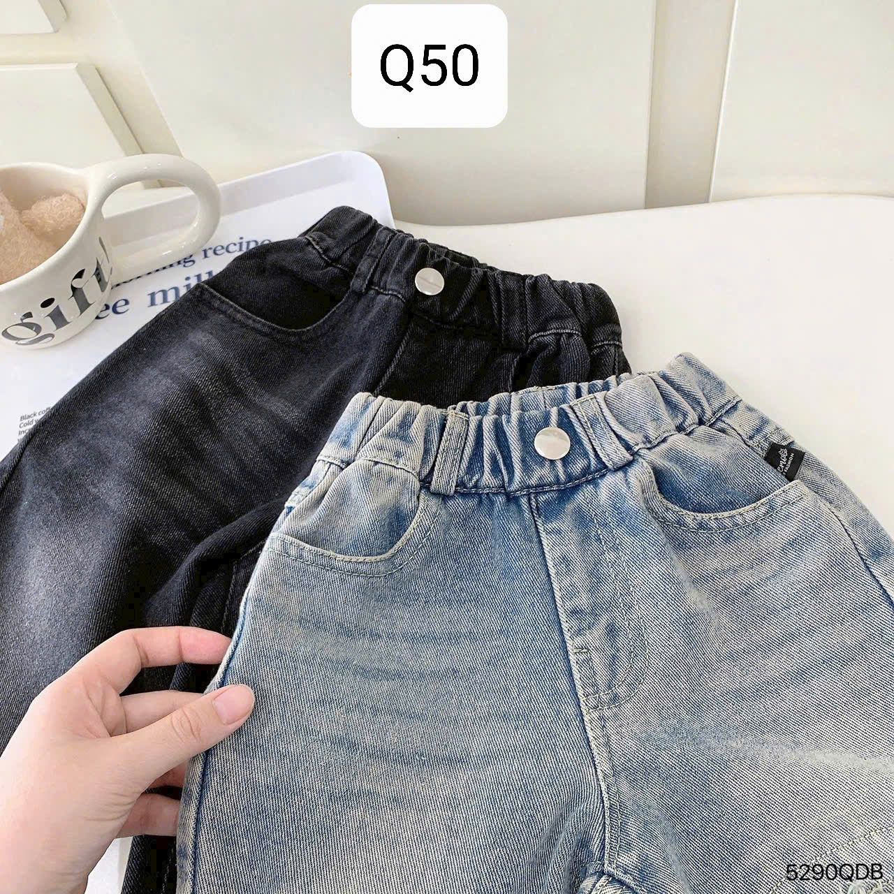  Q50 _ Quần jean rách gối cá tính cho bé chất jean mềm mại co giãn nhẹ _ Beekids 