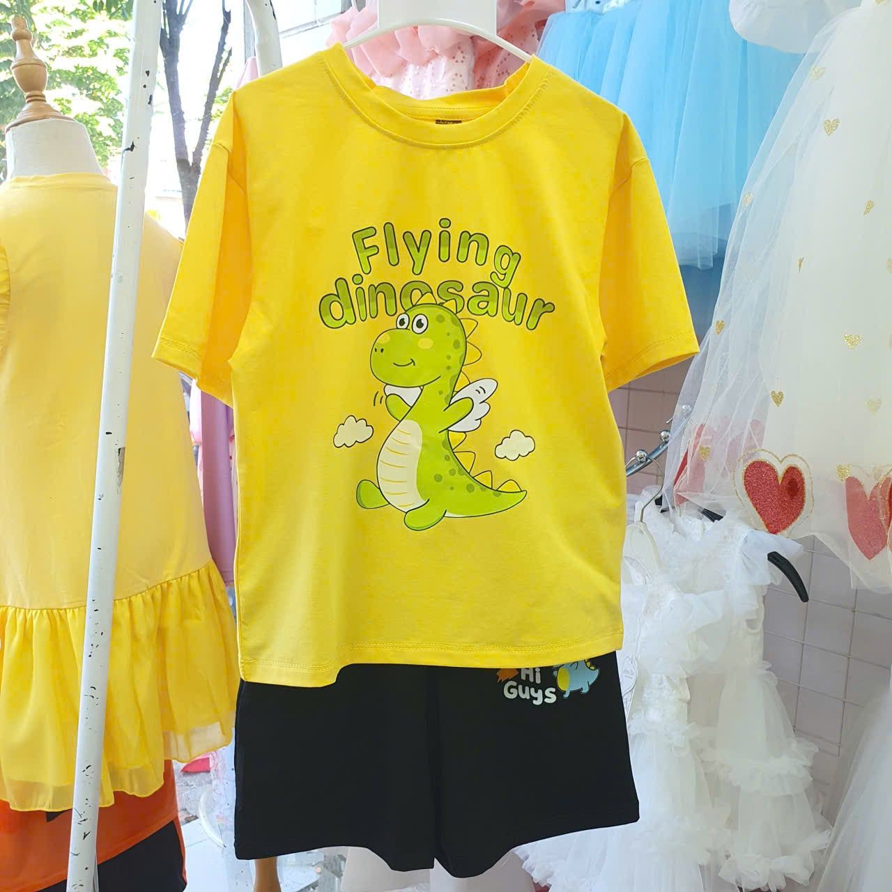  S92 _ Bộ thun lửng bé trai chất cotton mềm mát họa tiết hoạt hình dễ thương _ Beekids 