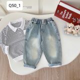  Q50 _ Quần jean rách gối cá tính cho bé chất jean mềm mại co giãn nhẹ _ Beekids 