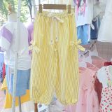  S96 _ Set bé gái quần dài sọc bo lai phối áo tay cánh tiên 2 lai duyên dáng dễ thương _ Beekids 