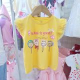  S96 _ Set bé gái quần dài sọc bo lai phối áo tay cánh tiên 2 lai duyên dáng dễ thương _ Beekids 
