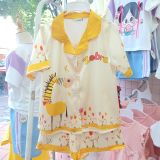  DB60 _ Bộ pijama đùi cho bé gái chất lụa latin mềm mịn hoạ tiết hươu cao cổ dễ thương _ Beekids 