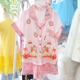  DB59 _ Bộ pijama đùi cho bé gái chất lụa latin mềm mịn hoạ tiết hoạt hình dễ thương _ Beekids 