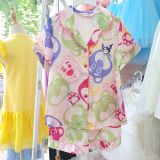  DB59 _ Bộ pijama đùi cho bé gái chất lụa latin mềm mịn hoạ tiết hoạt hình dễ thương _ Beekids 