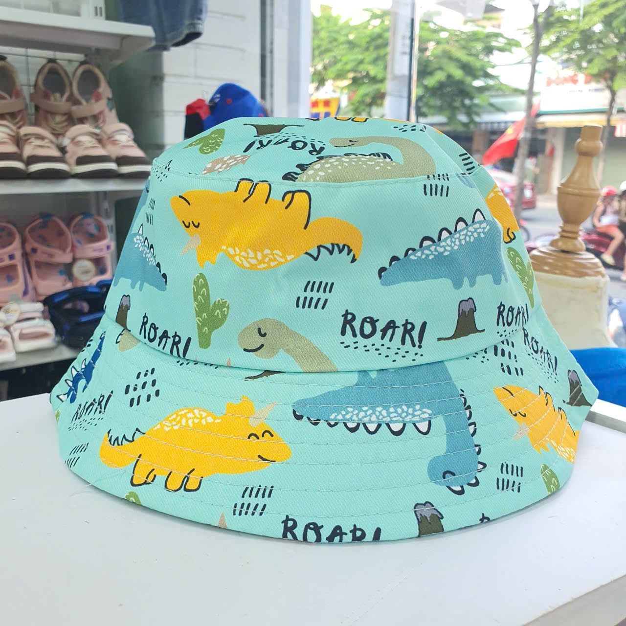  PK24 _ Mũ tai bèo cho bé họa tiết khủng long hoạt hình dễ thương _ Beekids 