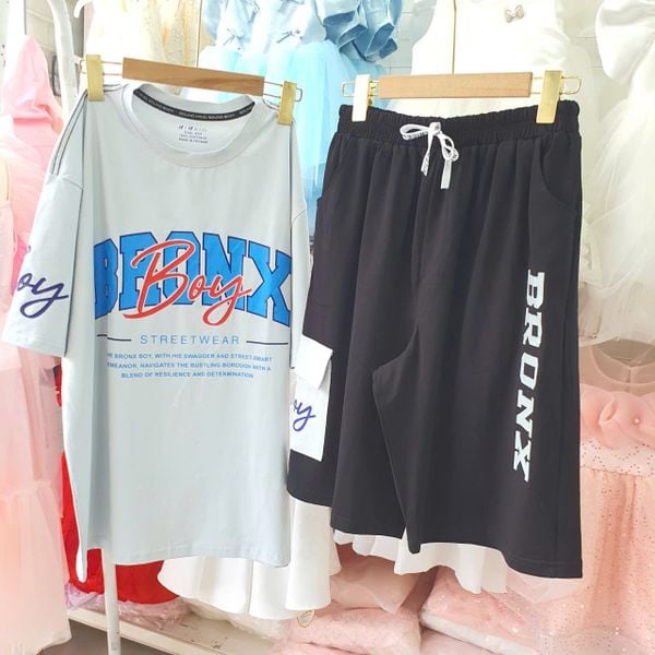  DB57 _ Bộ thun lửng bigsize cho bé trai 90kg đến 110kg họa tiết chữ thời trang _ Beekids 