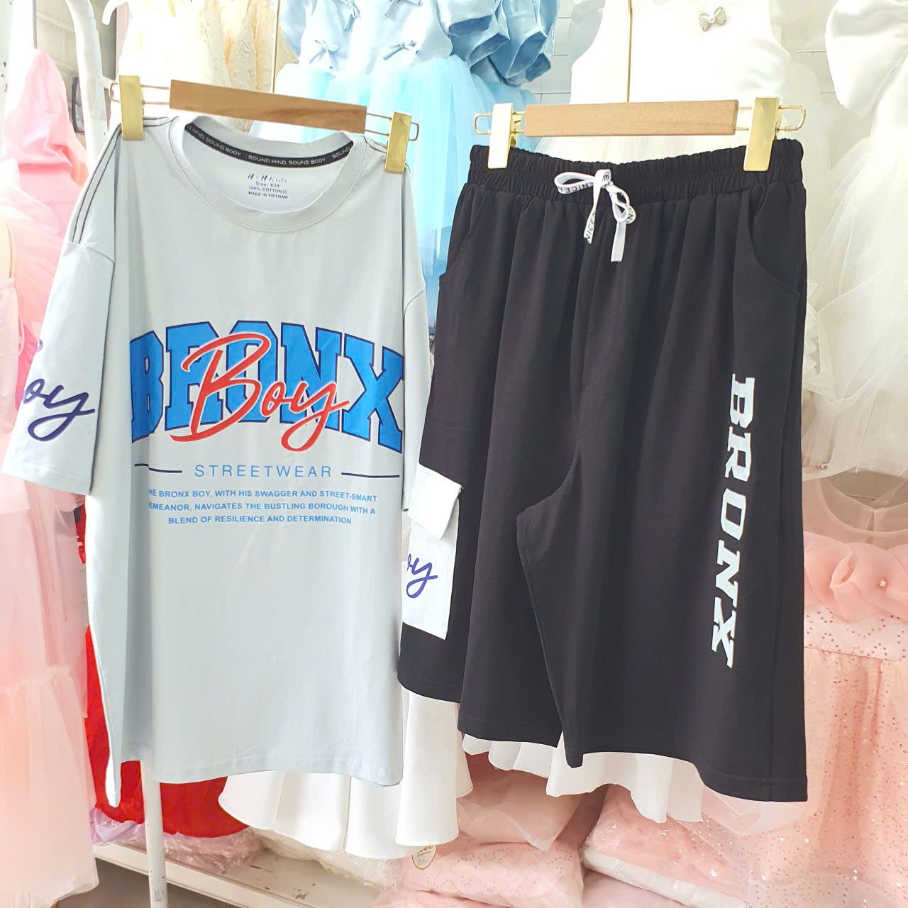  DB57 _ Bộ thun lửng bigsize cho bé trai 90kg đến 110kg họa tiết chữ thời trang _ Beekids 