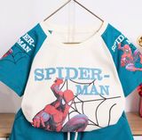  S93 _ Bộ thun lửng bé trai họa tiết Spiderman chất cotton 4 chiều mềm mát _ Beekids 
