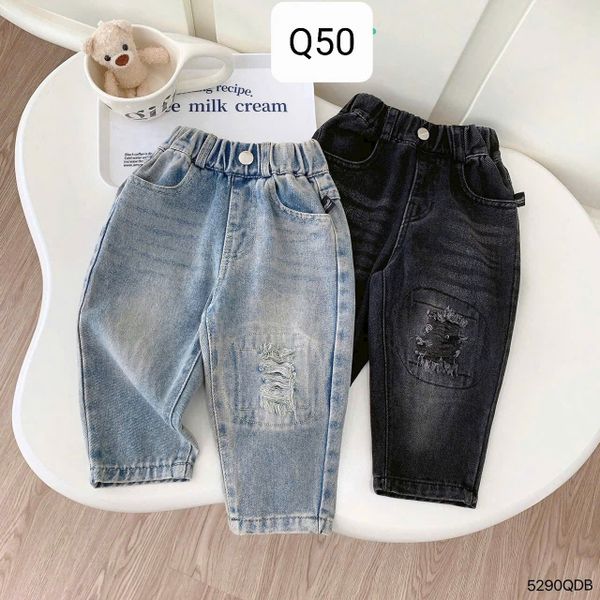  Q50 _ Quần jean rách gối cá tính cho bé chất jean mềm mại co giãn nhẹ _ Beekids 