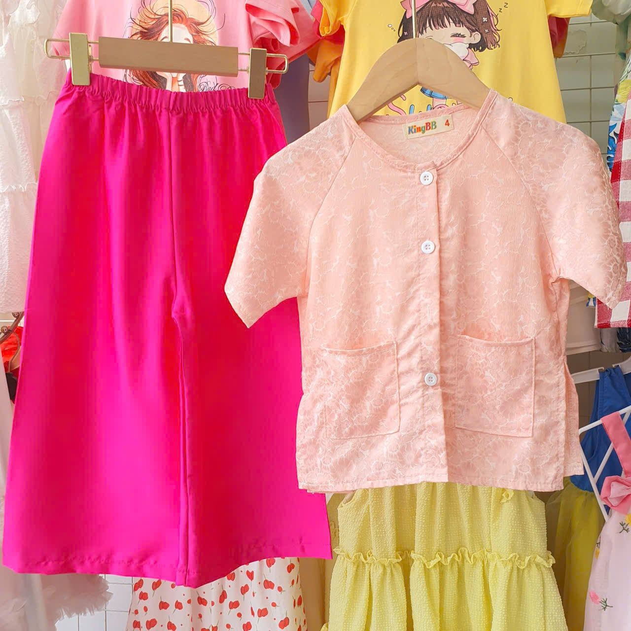  S87 _ Set bà ba cho bé gái chất gấm lụa mềm mại _Beekids 