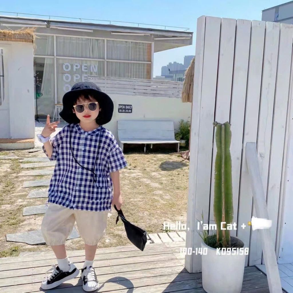  A58 _ Áo sơ mi kẻ caro cho bé chất cotton mềm mại _ Beekids 
