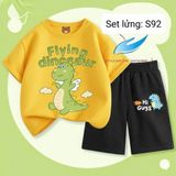  S92 _ Bộ thun lửng bé trai chất cotton mềm mát họa tiết hoạt hình dễ thương _ Beekids 