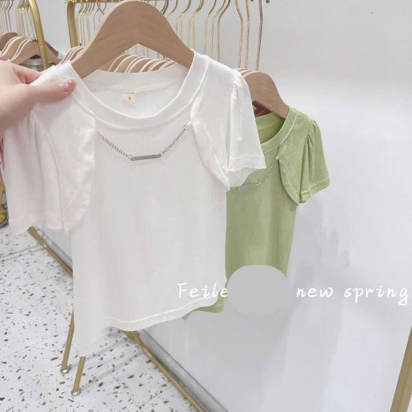  A57 _ Áo thun kiểu tay phối cho bé gái chất thun mềm mại co giãn _ Beekids 