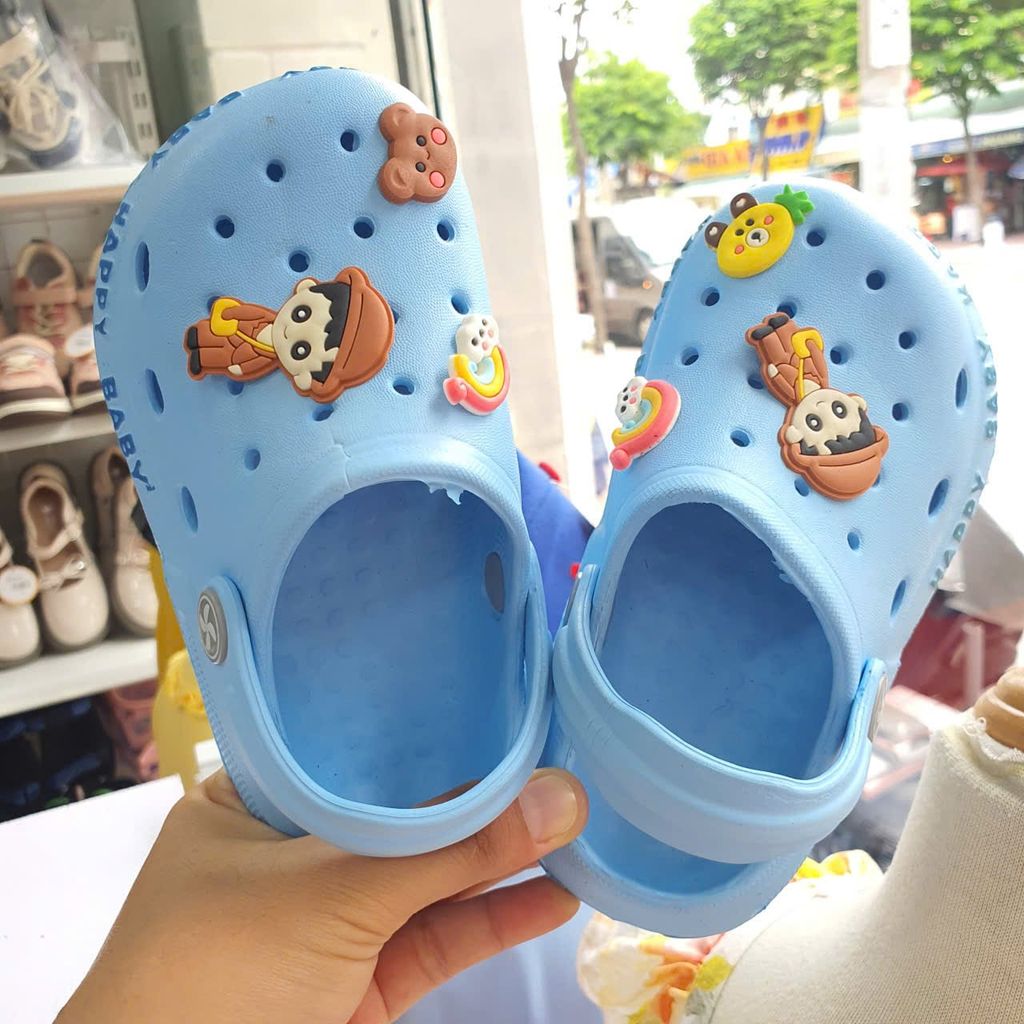  GI38 _ Dép sục cho bé nhẹ êm họa tiết cầu vồng dễ thương _ Beekids 