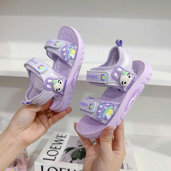  GI37 _ Giày sandal cho bé gái nhẹ êm, họa tiết thỏ xinh xắn, có đèn Led size 22-32 _ Beekids 