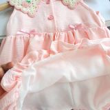  D67 _  Đầm bí bé gái màu hồng phấn cổ len trái dâu siêu dễ thương _ Beekids 