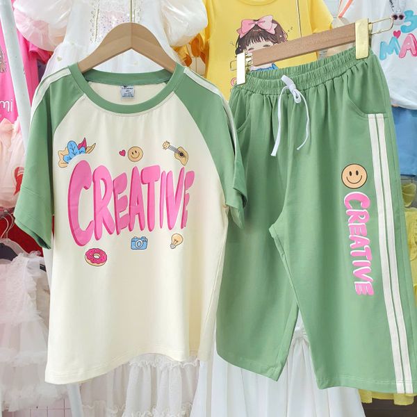  DB63 _ Đồ bộ lửng cho bé gái bisize từ 32 đến 70kg chất cotton mịn mát  _ Beekids 