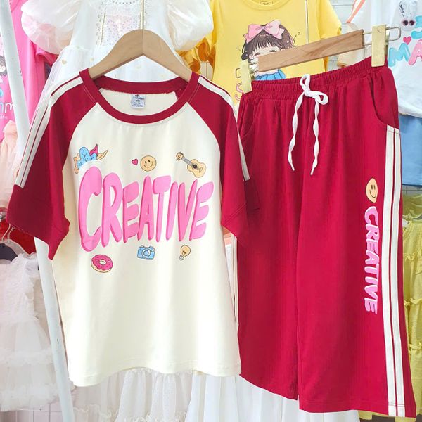  DB63 _ Đồ bộ lửng cho bé gái bisize từ 32 đến 70kg chất cotton mịn mát  _ Beekids 