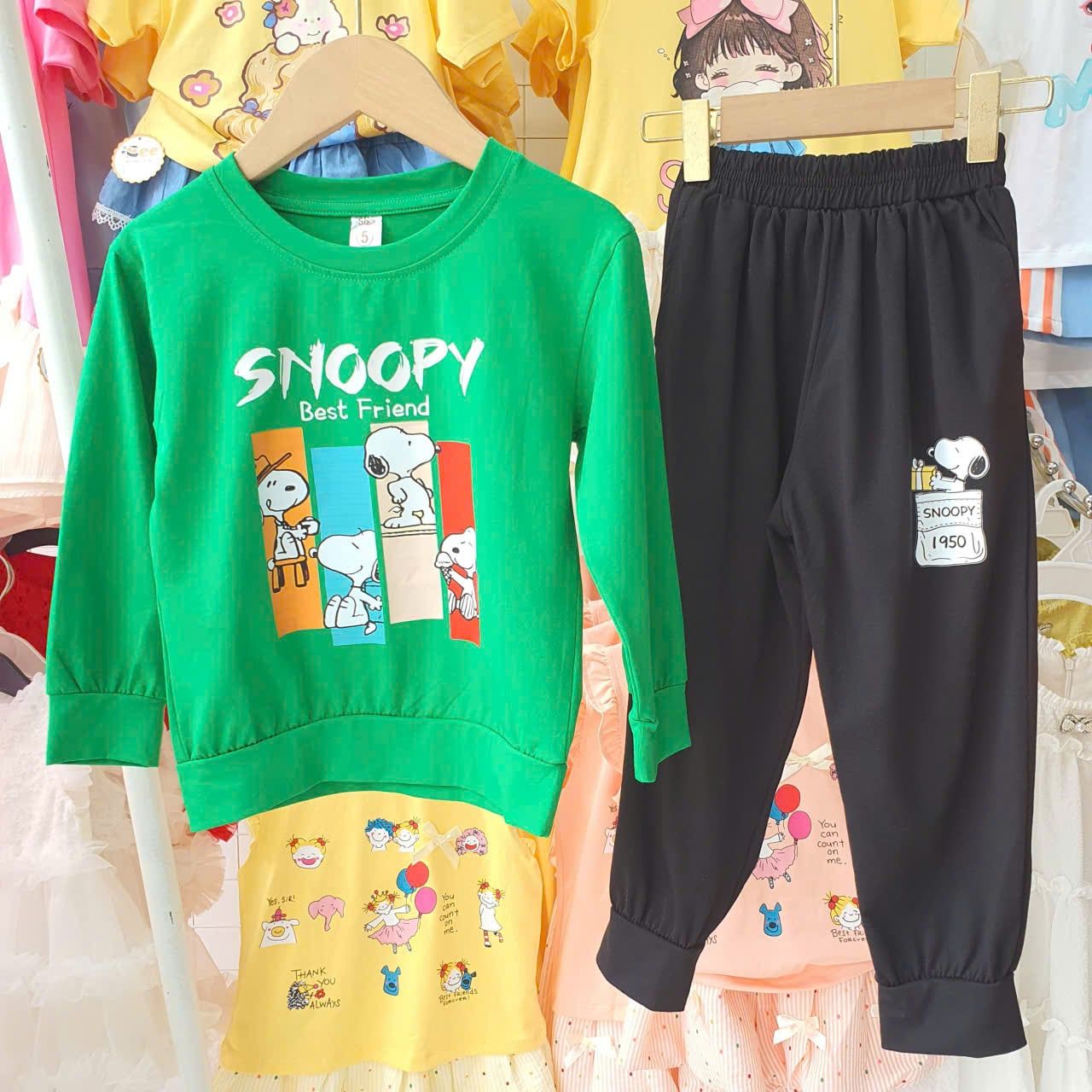  DB65 _ Bộ thun dài tay bé trai mặc ngủ chất cotton mịn mát họa tiết hoạt hình dễ thương _ Beekids 