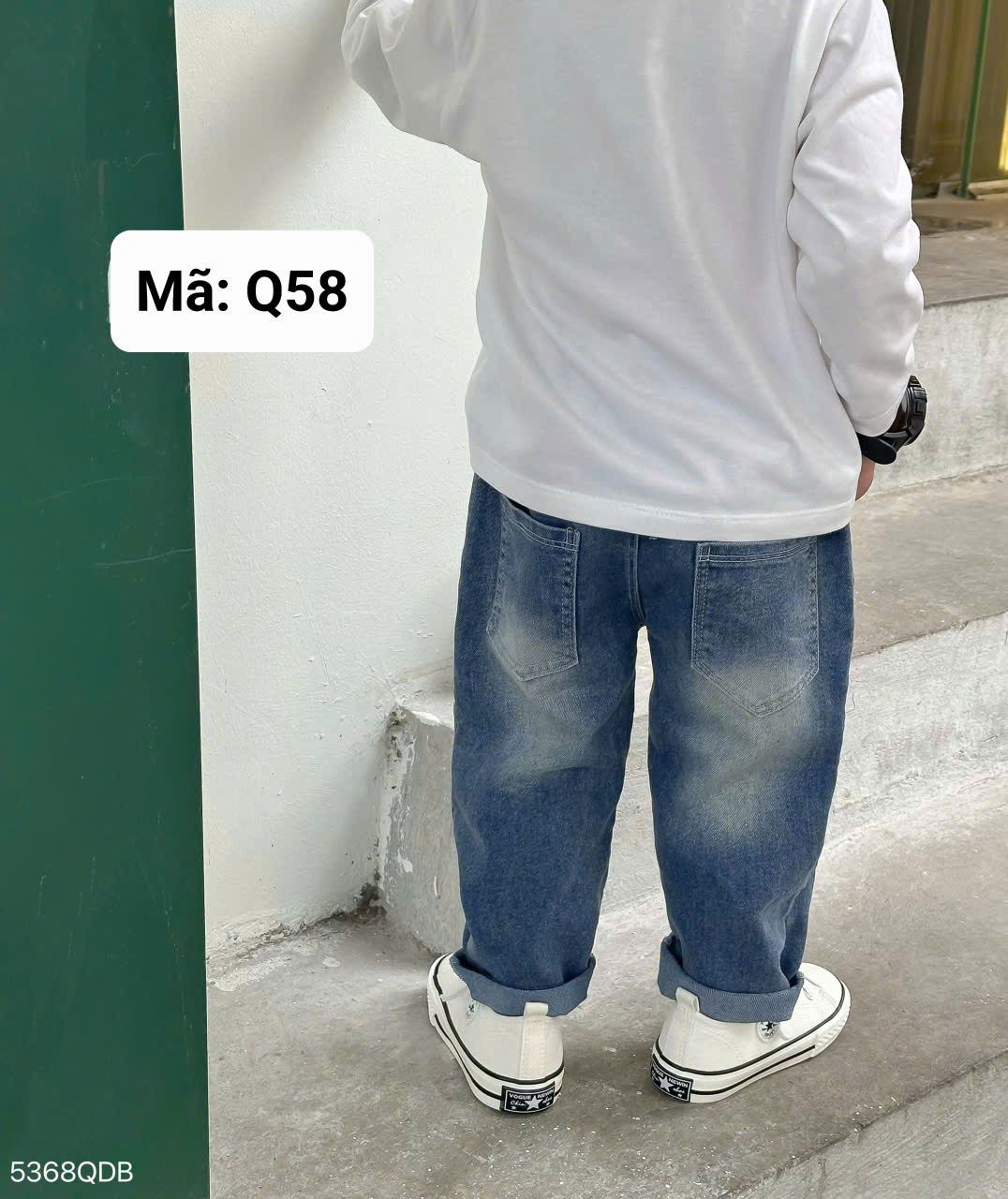  Q58 _ Quần jean dài cho bé cài nút sau lưng thun chất jean mềm mại tạo cảm giác dễ chịu _ Beekids 