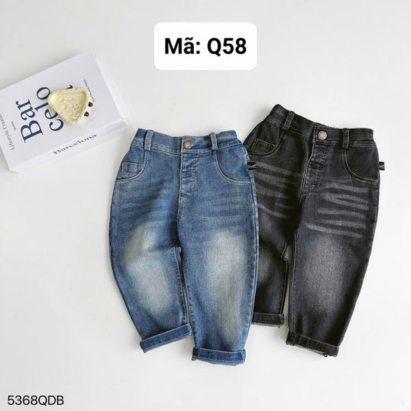  Q58 _ Quần jean dài cho bé cài nút sau lưng thun chất jean mềm mại tạo cảm giác dễ chịu _ Beekids 