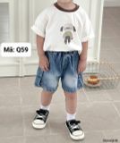  Q59 _ Quần short jean cho bé túi hộp wax màu chất jean mềm mại co giãn nhẹ_ Beekids 