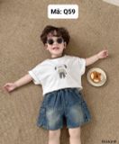  Q59 _ Quần short jean cho bé túi hộp wax màu chất jean mềm mại co giãn nhẹ_ Beekids 
