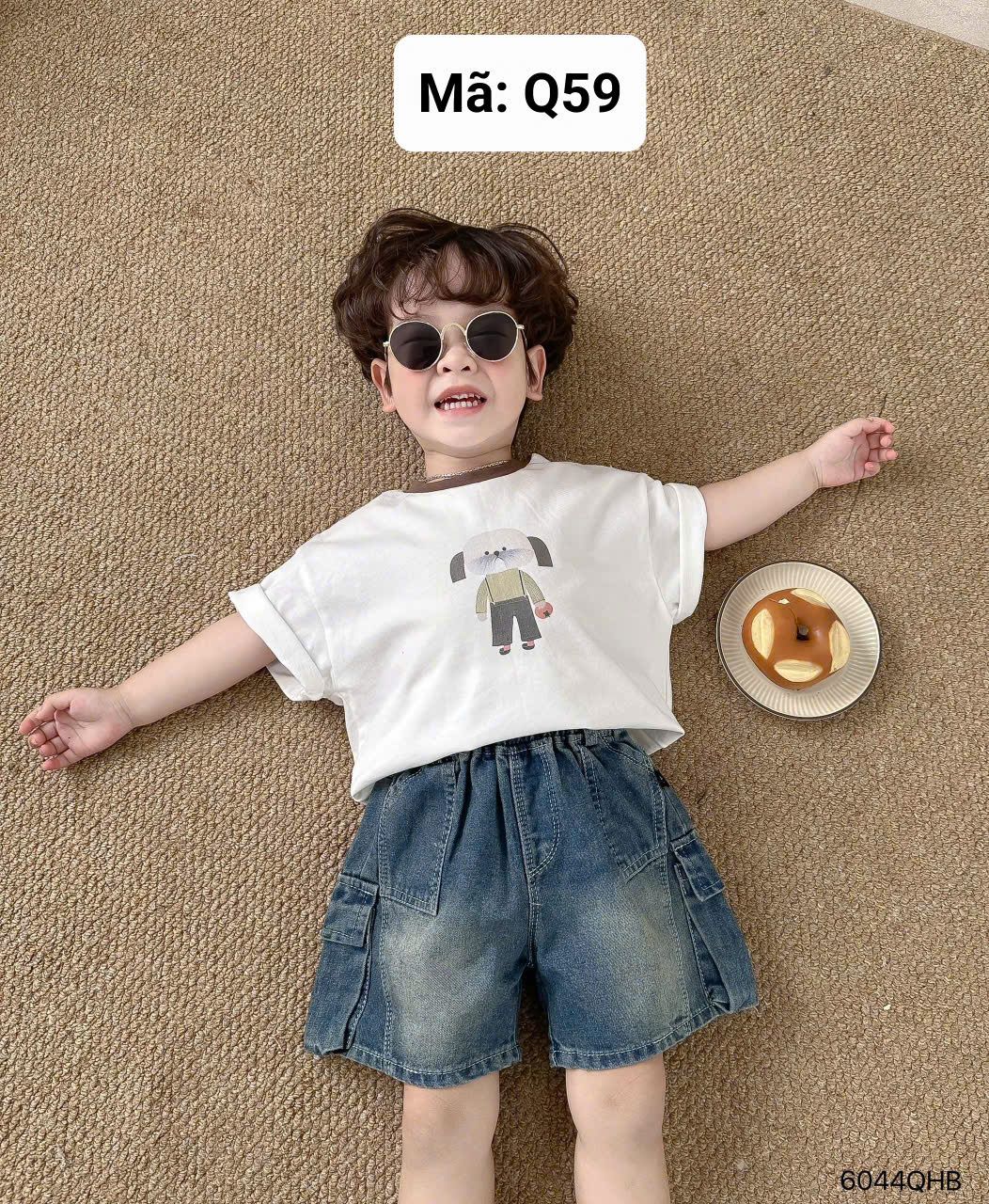  Q59 _ Quần short jean cho bé túi hộp wax màu chất jean mềm mại co giãn nhẹ_ Beekids 