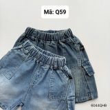  Q59 _ Quần short jean cho bé túi hộp wax màu chất jean mềm mại co giãn nhẹ_ Beekids 