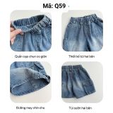  Q59 _ Quần short jean cho bé túi hộp wax màu chất jean mềm mại co giãn nhẹ_ Beekids 