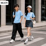  A70 _ Áo thun trơn cho bé và gia đình chất cotton 4 chiều mềm mịn mát _ Beekids 
