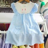  D69 _ Đầm bé gái caro dáng chữ A cổ bèo xinh xắn chất mềm mát _ Beekids 