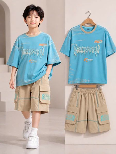  S100 _  Set thun lửng bé trai họa tiết sành điệu thời trang chất thun cotton mịn mát _ Beekids 