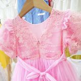  CC19 _ Đầm công chúa xòe cho bé gái phối ren hoa và lưới trơn mềm mại _ Beekids 