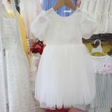  CC19 _ Đầm công chúa xòe cho bé gái phối ren hoa và lưới trơn mềm mại _ Beekids 
